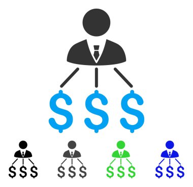 İşadamı giderleri düz simgesi