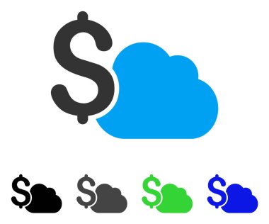 bulut bankacılık düz simgesi