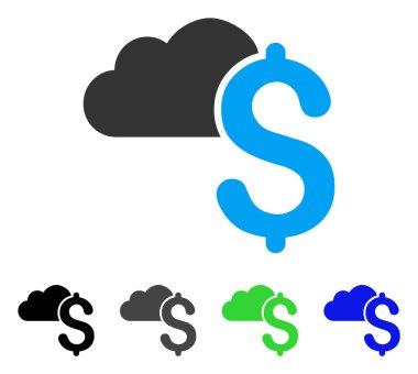 bulut bankacılık düz simgesi