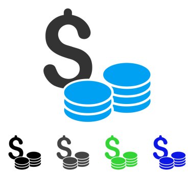 Sikke para düz simgesi