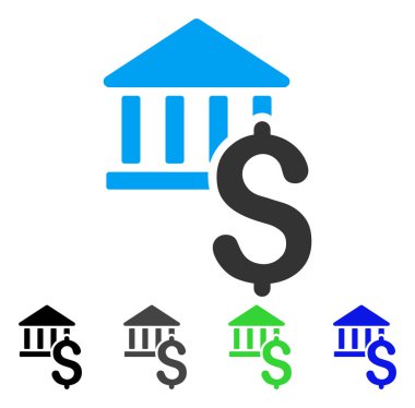 Doları banka düz simgesi