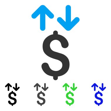 Doları işlem düz simgesi