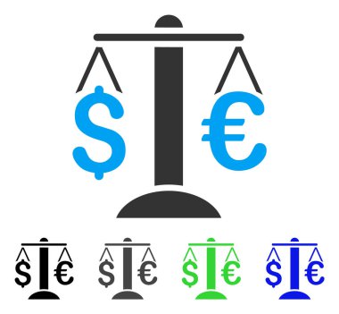Euro dolar denge düz simgesi