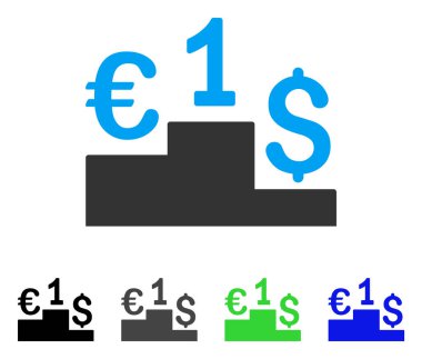 Euro dolar rekabet düz simgesi