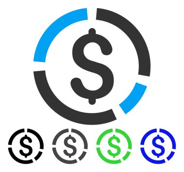 Mali diyagramı düz simgesi