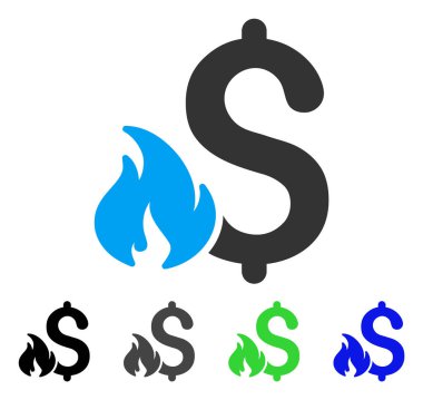 Mali yangın düz simgesi