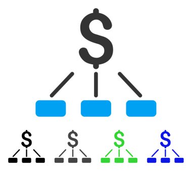 Finansal hiyerarşi düz simgesi