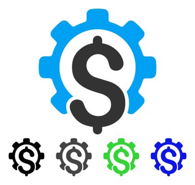 Finans sektöründe düz simgesi