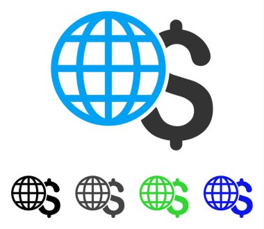 Küresel mali düz simgesi