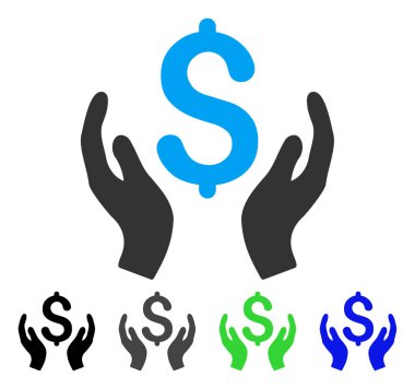 Para bakım el düz simgesi