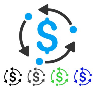 Para döndürme düz simgesi