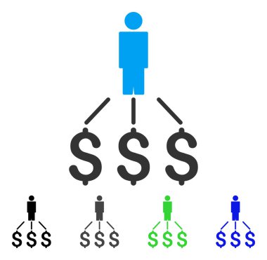 Kişi giderleri düz simgesi