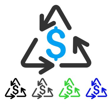 Geri dönüşüm maliyet düz simgesi