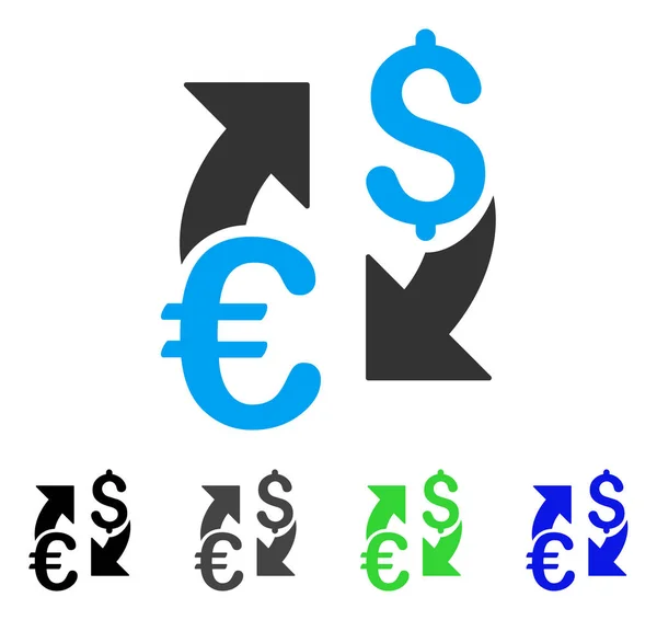 Euro Dollar Exchange Icône plate — Image vectorielle