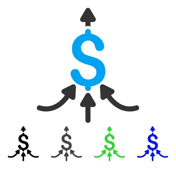 Financiële Aggregator platte pictogram — Stockvector