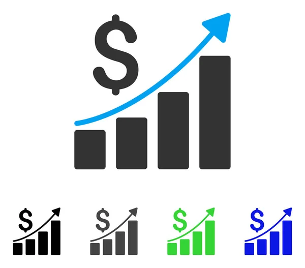 Финансовый бар Chart Flat Icon — стоковый вектор