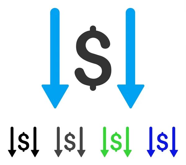 Ontvangen geld platte pictogram — Stockvector
