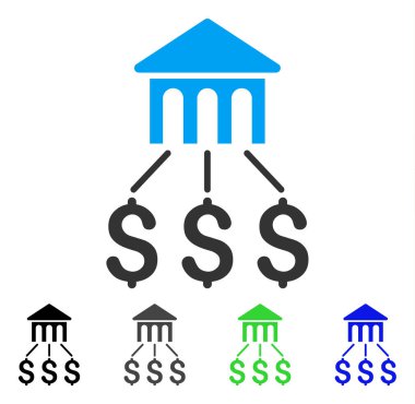 Banka yapısı düz simgesi