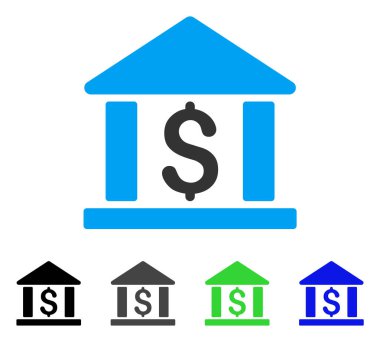 Doları banka düz simgesi