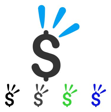 Doları Parlatıcı düz simgesi