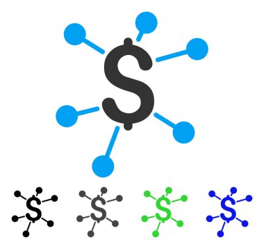 Finansal bağlantılar düz simgesi