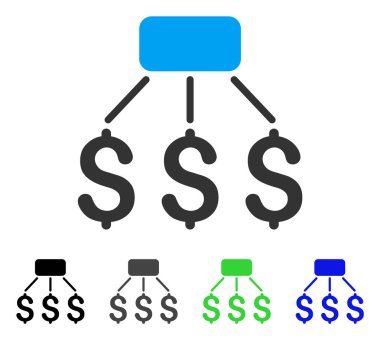 Finansal düzeni düz simgesi