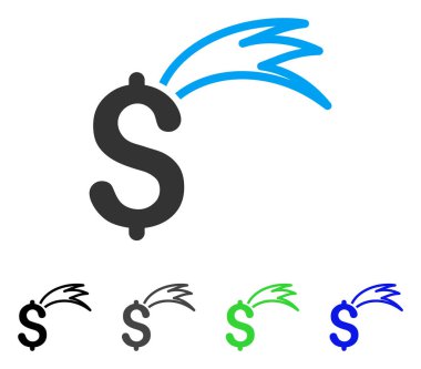 Servet düşen Doları düz simgesi