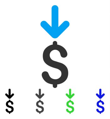 Gelir Doları düz simgesi