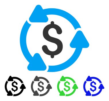 Para dolaşımı düz simgesi