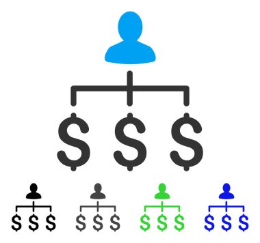 Para toplayıcı düz simgesi