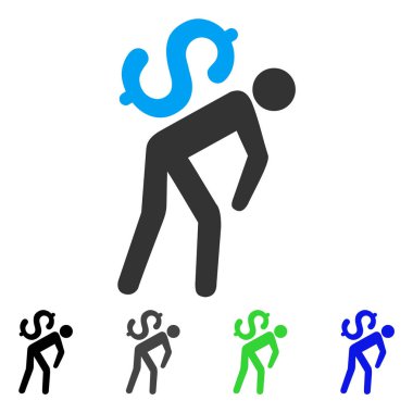 Para kurye düz simgesi