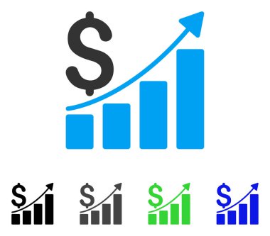 Satış büyüme grafik düz simgesi