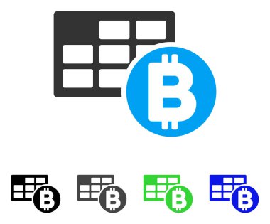 Bitcoin tablo düz simgesi