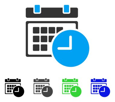 Tarih ve saat düz simgesi