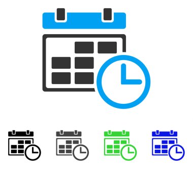 Tarih ve saat düz simgesi