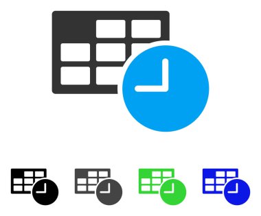 Tarih ve saat düz simgesi