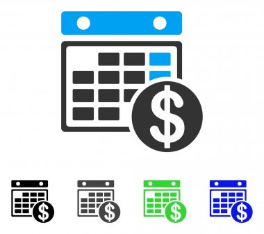 Doları takvim düz simgesini