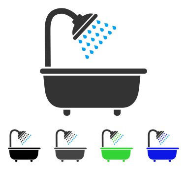 Banyo duş düz simgesi