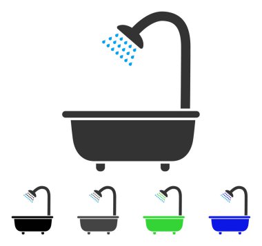 Banyo duş düz simgesi