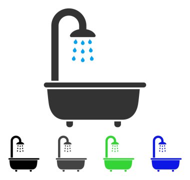 Banyo duş düz simgesi