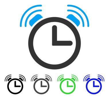 Alarm saati düz simgesi