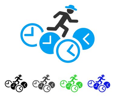 Beyefendi saatler düz simgesinin üzerinde çalışan