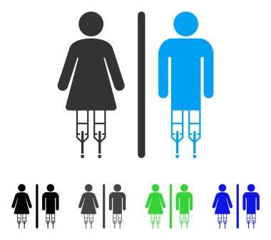 Engelli Wc kişi düz simgesi