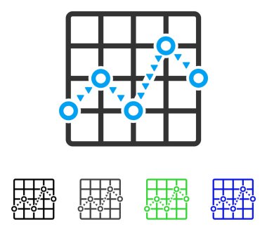 Noktalı çizgi kılavuz arsa düz simgesi
