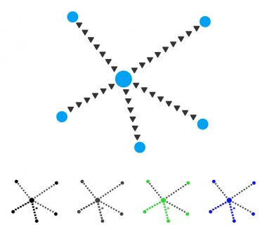 Noktalı ilişkiler düz simgesi