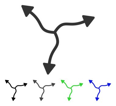Eğri ok düz simgesi