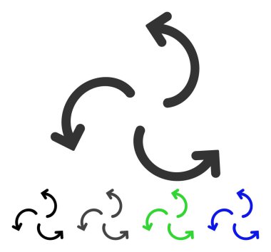 Siklon oklar düz simgesi