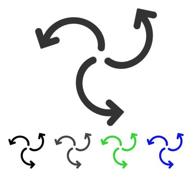 Türbin döndürme düz simgesi