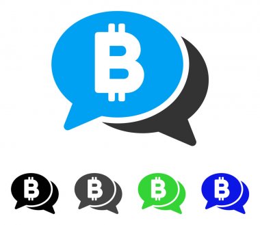 Bitcoin sohbet düz simgesi