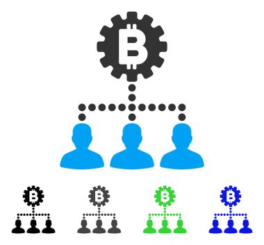 Bitcoin Servisi personel düz simgesini